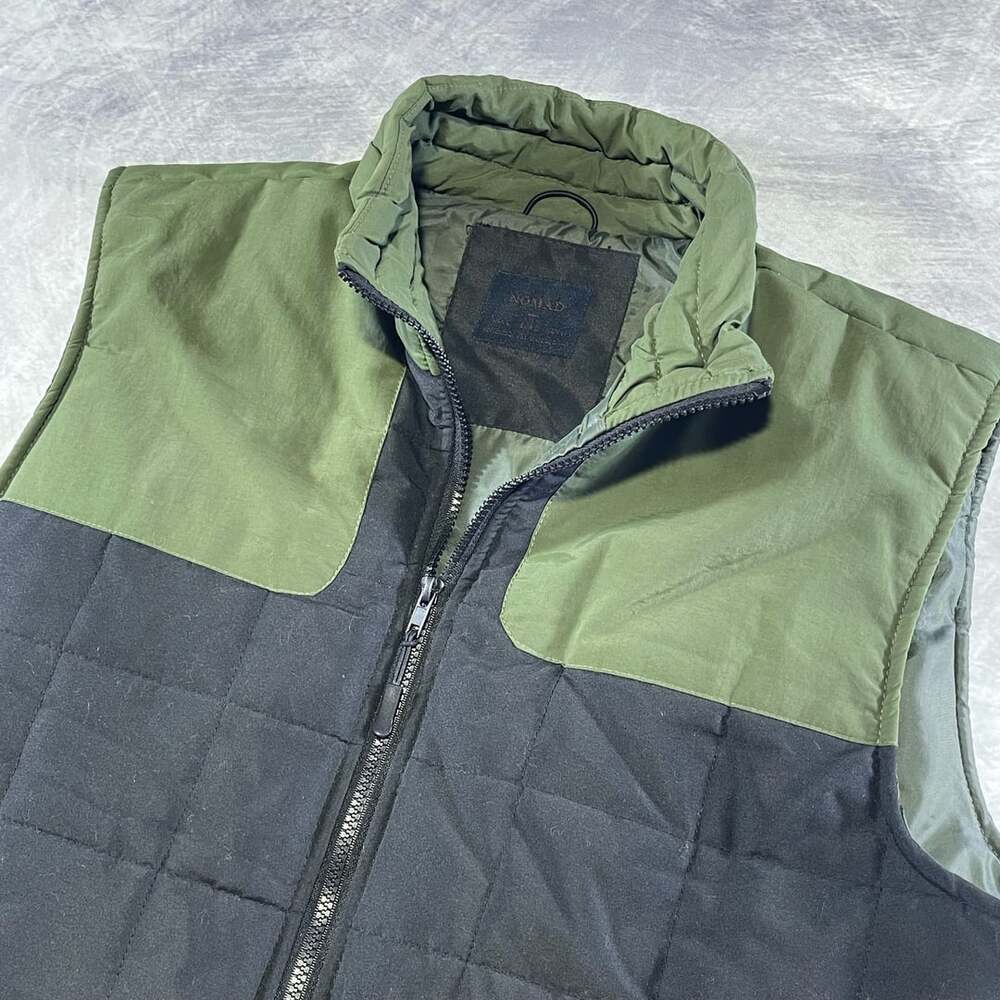 Nomad Josiah Quilted Puffer Vest Full Zip Up Size L Black Olive Green Outdoor